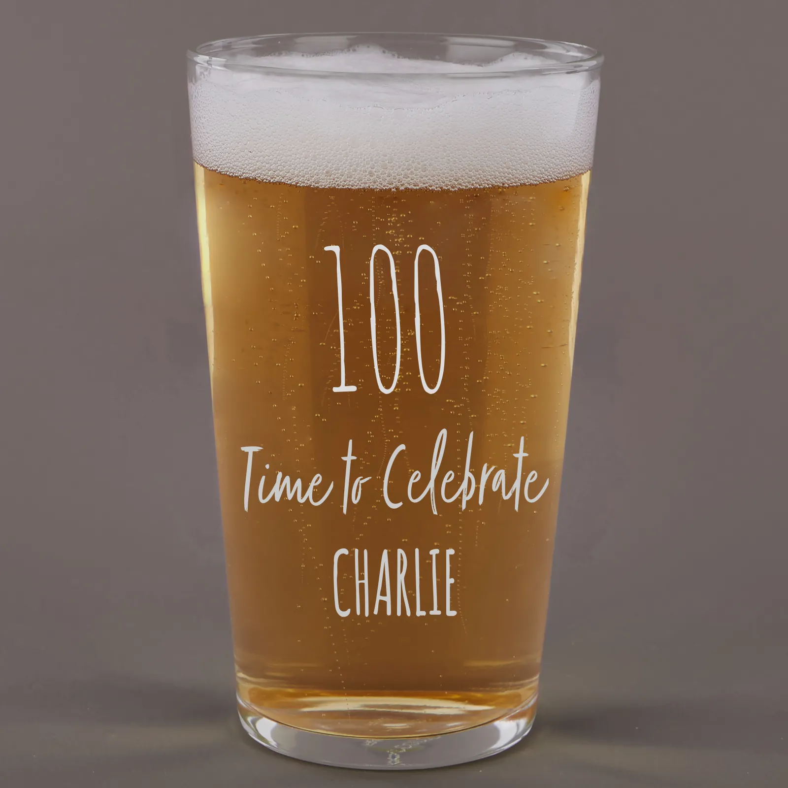 Outlet Personalised 100th Birthday Pint Glass - Time To Celebrate Personalised Glasses|Glassware