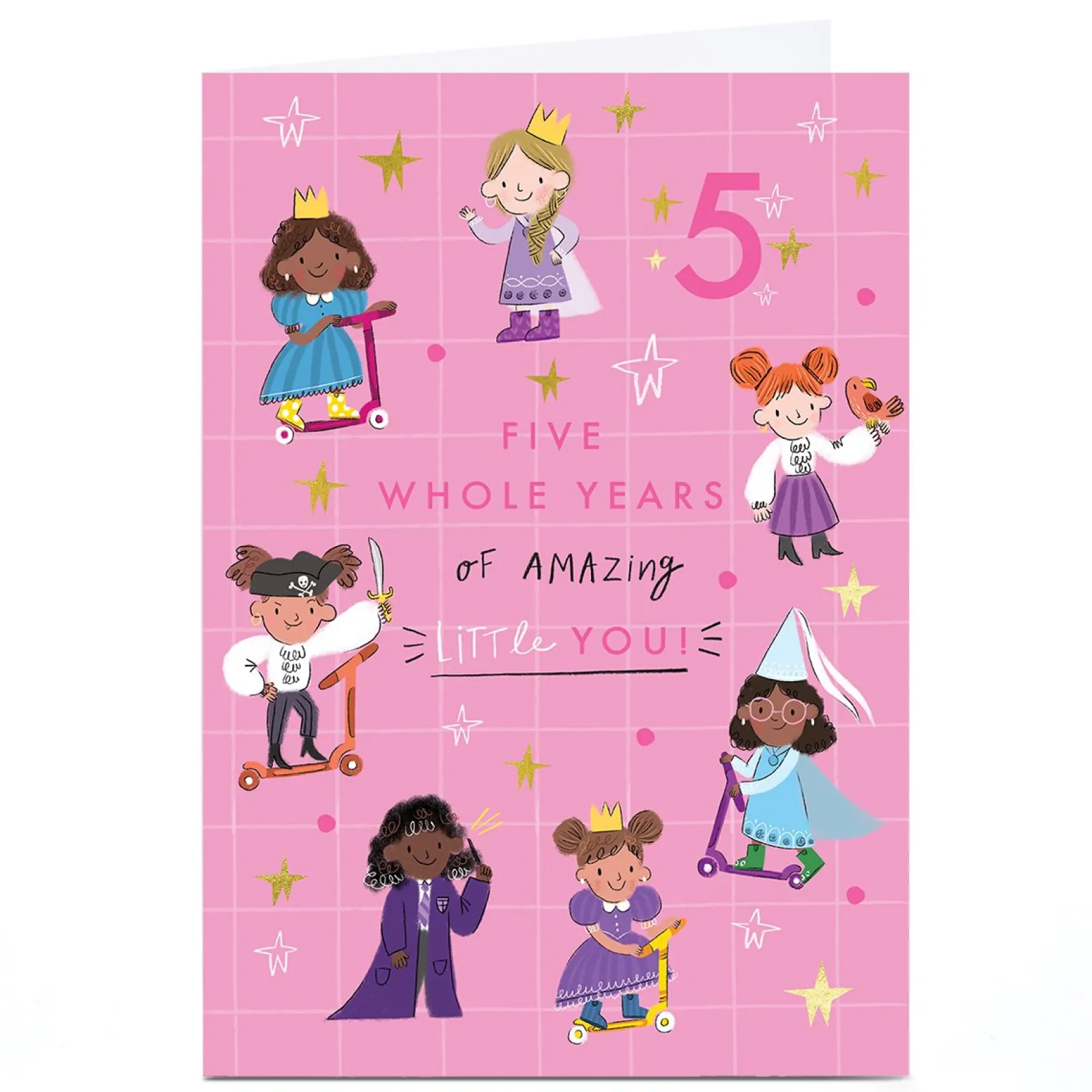 Kids Card Factory Personalised 5th Birthday Card - 5 Whole Years if Amazing Little You
