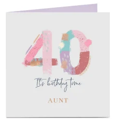 Card Factory Personalised 40th Birthday Card - It's Birthday Time, Aunt