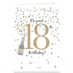 Hot Personalised 18th Birthday Card - Popped Champagne Confetti For Sister|18Th Birthday