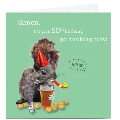 Personalised 50th Birthday Card - Nucking Futs! BOY For Boyfriend|50Th Birthday