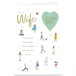 Outlet Personalised 50th Birthday Card - Incredible No Matter What You Do, Wife For Wife|For Mum