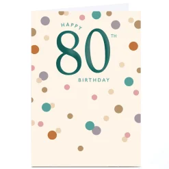 New Personalised 80th Birthday Card - Happy 80th Dots 80Th Birthday|Special Age