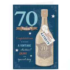 Card Factory Personalised 70th Birthday Card - A Vintage Classic