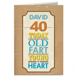 Clearance Personalised 40th Birthday Card - Old Fart BOY For Uncle|For Nephew