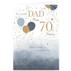 Sale Personalised 70th Birthday Card - With Love and Thanks Balloons, Dad For Grandad|For Dad