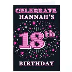 Personalised 18th Birthday Invitation - Pink Stars 18Th Birthday|Invitations
