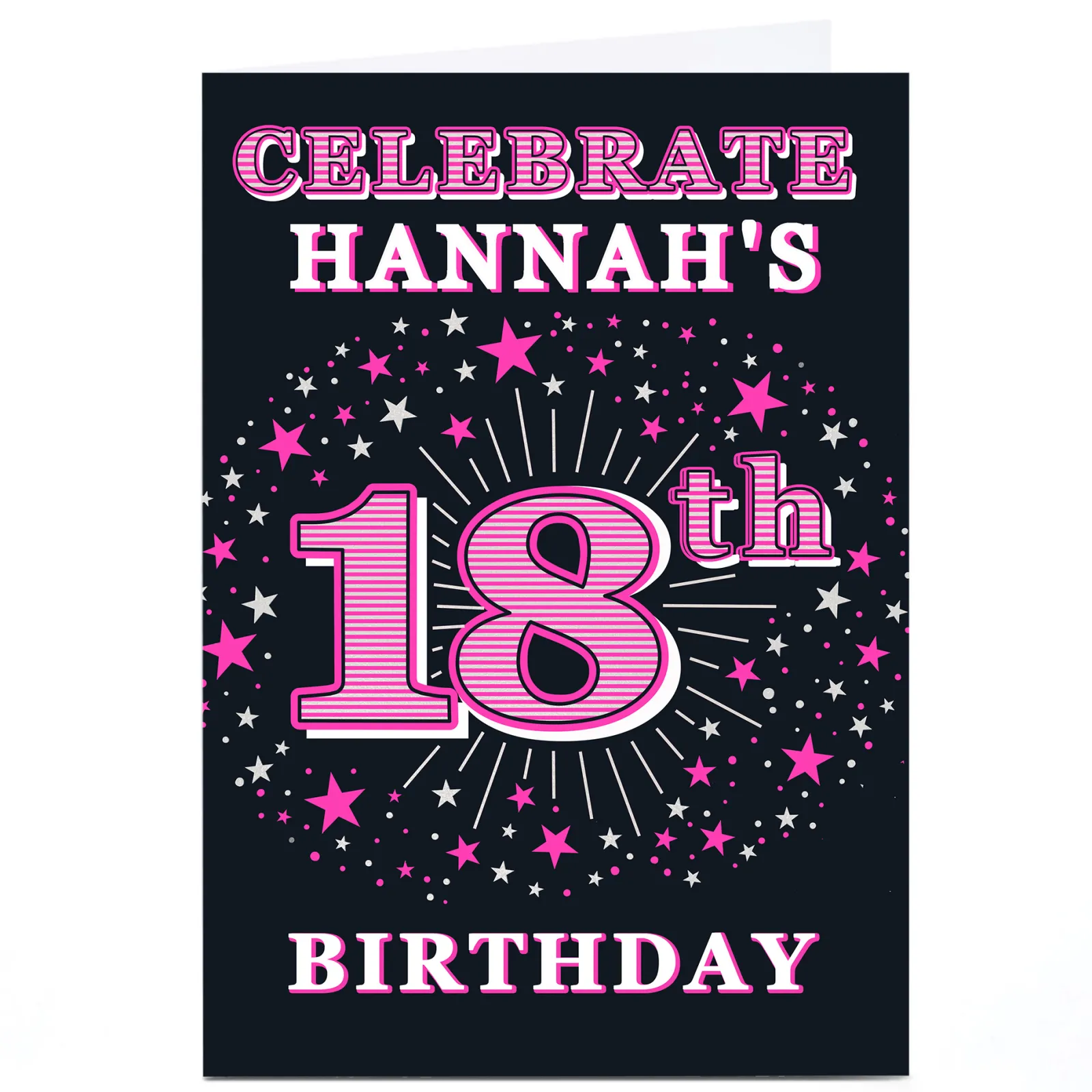Personalised 18th Birthday Invitation - Pink Stars 18Th Birthday|Invitations