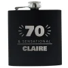 Hot Personalised 70th Birthday Hip Flask - Black & Silver 70Th Birthday|Personalised Jewellery And Keepsakes