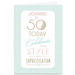 Personalised 50th Birthday Card - Style & Sophistication For Wife|For Sister