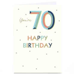 Clearance Personalised 70th Birthday Card - You're 70 Silver Dots For Grandad|70Th Birthday