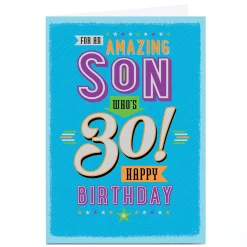 Sale Personalised 30th Birthday Card - Amazing Son Who's 30 For Son|30Th Birthday