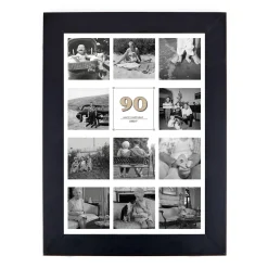 Card Factory Personalised 90th Birthday Milestone Age Photo Print - Vintage Collage, Editable Age