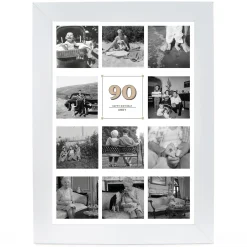 Card Factory Personalised 90th Birthday Milestone Age Photo Print - Vintage Collage, Editable Age
