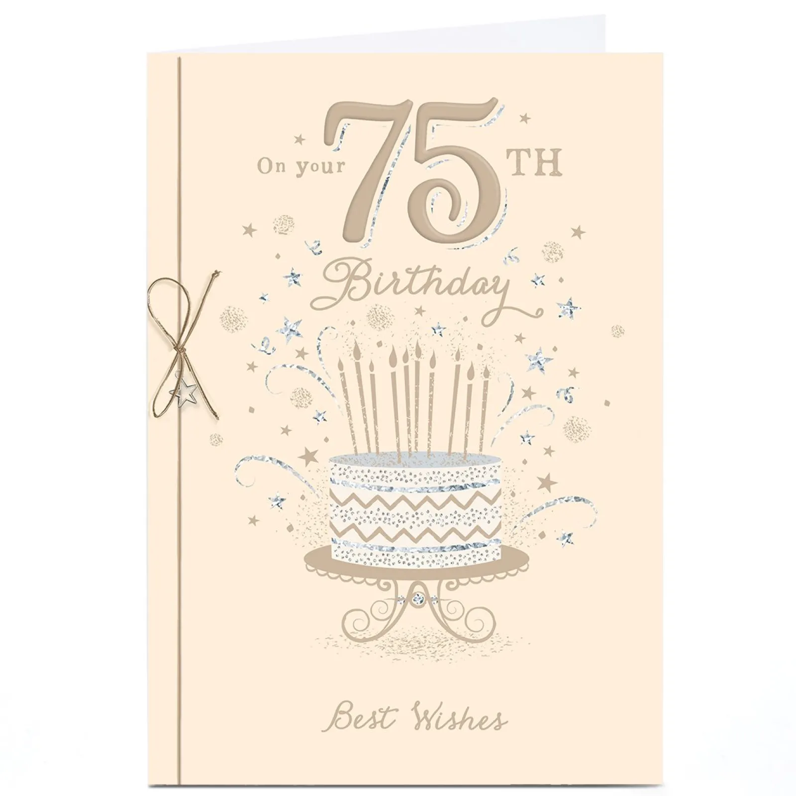 New Personalised 75th Birthday Card - Tea Party Birthday Cake For Mum|Mum