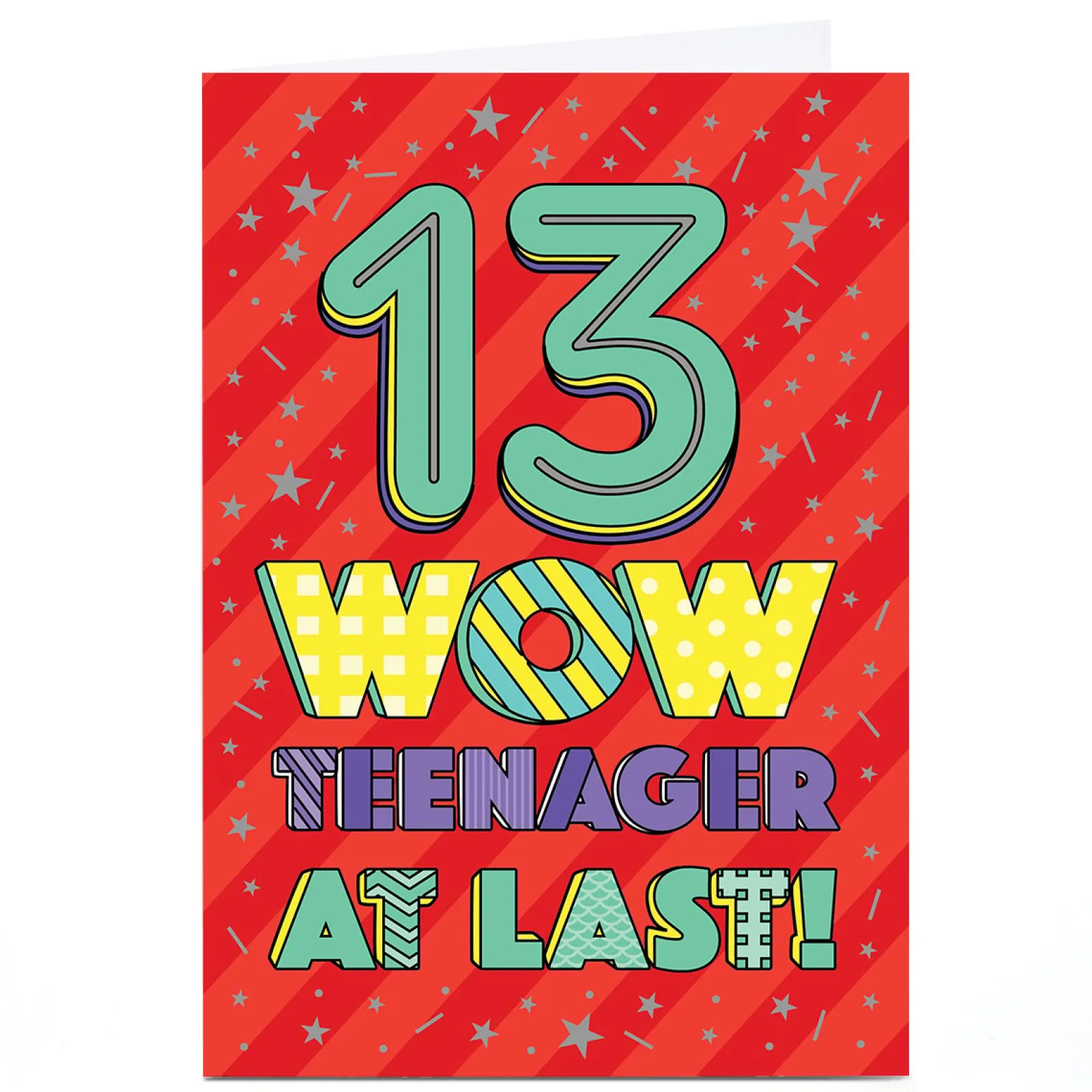 Kids Card Factory Personalised 13th Birthday Card - Teenager at Last
