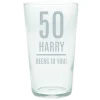 Card Factory Personalised 50th Birthday Pint Glass - Editable Age, Name & Message