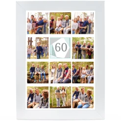 Discount Personalised 60th Milestone Age Photo Print - Geometric Mint, Editable Age 60Th Birthday|Personalised Canvas & Wall Art