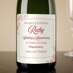 New Personalised 40th Wedding Anniversary Cava - Ruby Anniversary Gifts|Gifts For Couples