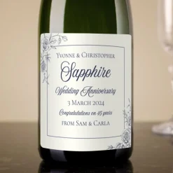 Card Factory Personalised 45th Wedding Anniversary Cava - Sapphire