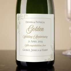 Card Factory Personalised 50th Wedding Anniversary Cava - Gold