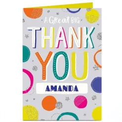 Card Factory Personalised Thank You Card - A Great Big