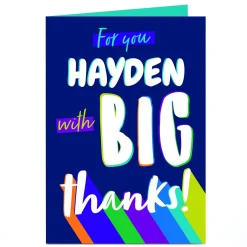 Sale Personalised Thank You Card - Big Thanks! Thank You