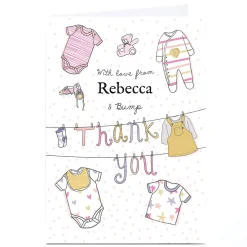 Card Factory Personalised Thank You Card - From Bump, Pink