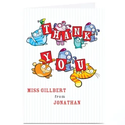 Sale Personalised Thank You Card - Cats and Dogs Thank You
