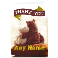 Discount Personalised Thank You Card - Bear Cuddles Thank You
