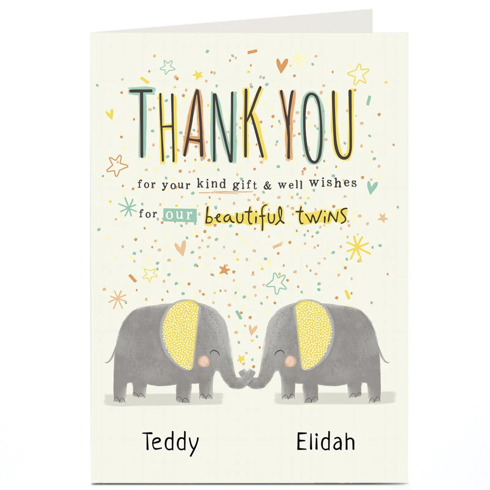 Card Factory Personalised Thank You Card - From The Twins
