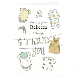 Card Factory Personalised Thank You Card - From Bump, Yellow