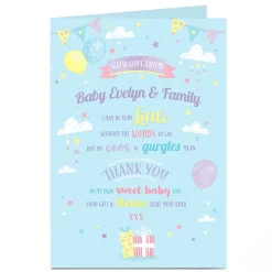 Hot Personalised Thank You Card - From The Baby Thank You|New Baby
