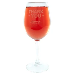 Card Factory Personalised Thank You Stars Wine Glass