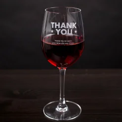 Card Factory Personalised Thank You Stars Wine Glass