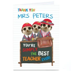 Hot Personalised Thank You Teacher Card - Meerkats Thank You