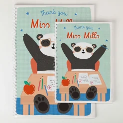 Card Factory Personalised Thank You Teacher Notebook - Thank You Panda