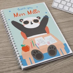 Card Factory Personalised Thank You Teacher Notebook - Thank You Panda