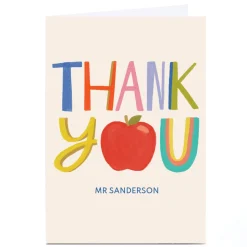 Card Factory Personalised Thank You Teacher Card - Thank You