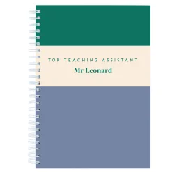 Personalised Thank You Teacher Notebook - Green Stripes Personalised Notebooks And Stationery|Notebooks & Stationery
