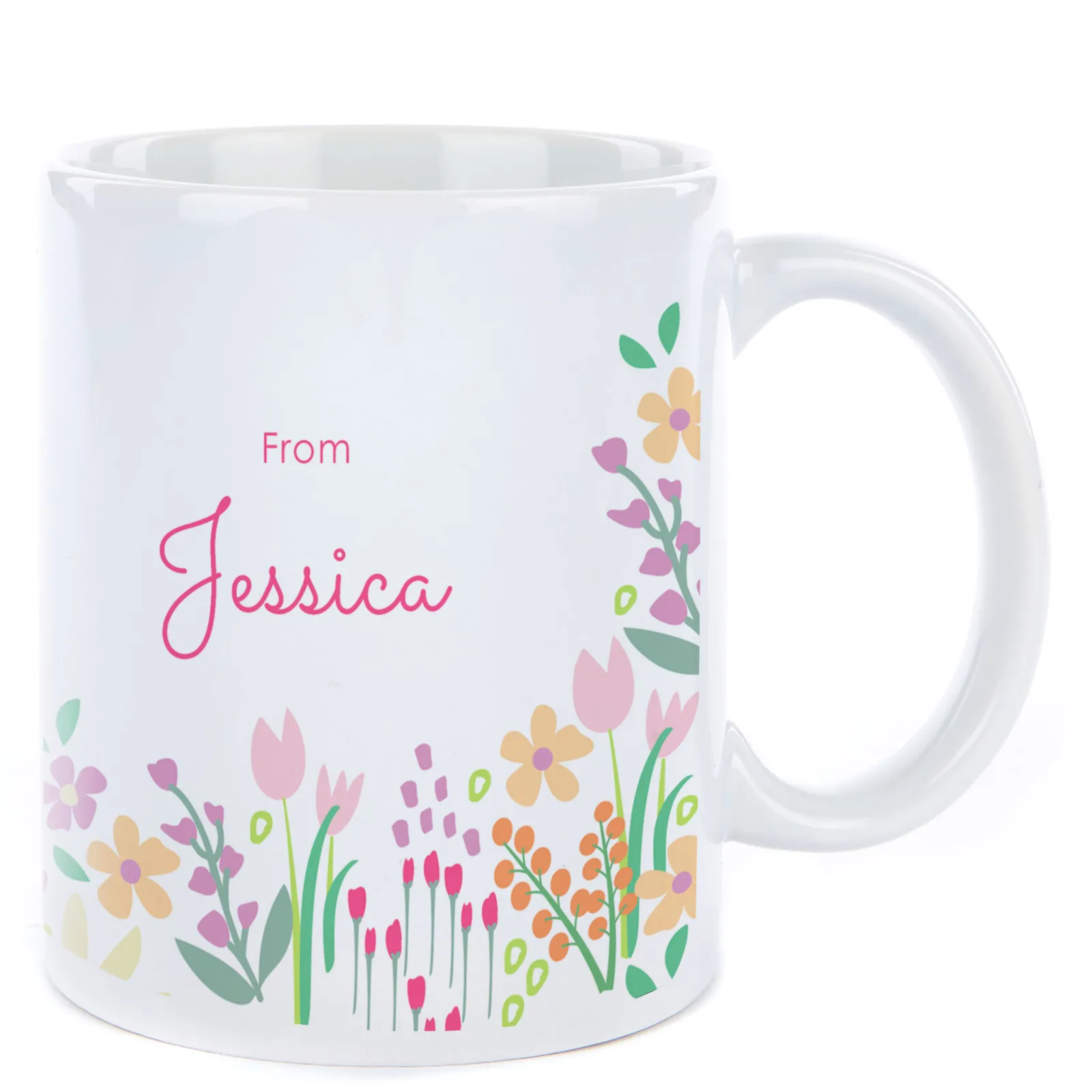 Card Factory Personalised Thank You Teacher Mug - Floral Favourite