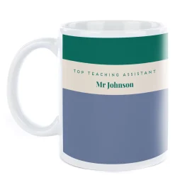 Outlet Personalised Thank You Teacher Mug - Green Stripes Personalised Mugs|Mugs