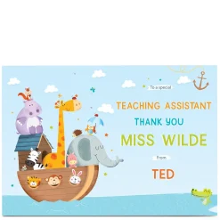 Hot Personalised Thank You Teaching Assistant Card - Animal Ark Thank You