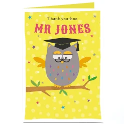 Card Factory Personalised Thank You Teacher Card - Thank You-Hoo