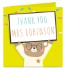 Card Factory Personalised Thanks Teacher Card - Bear With Sign