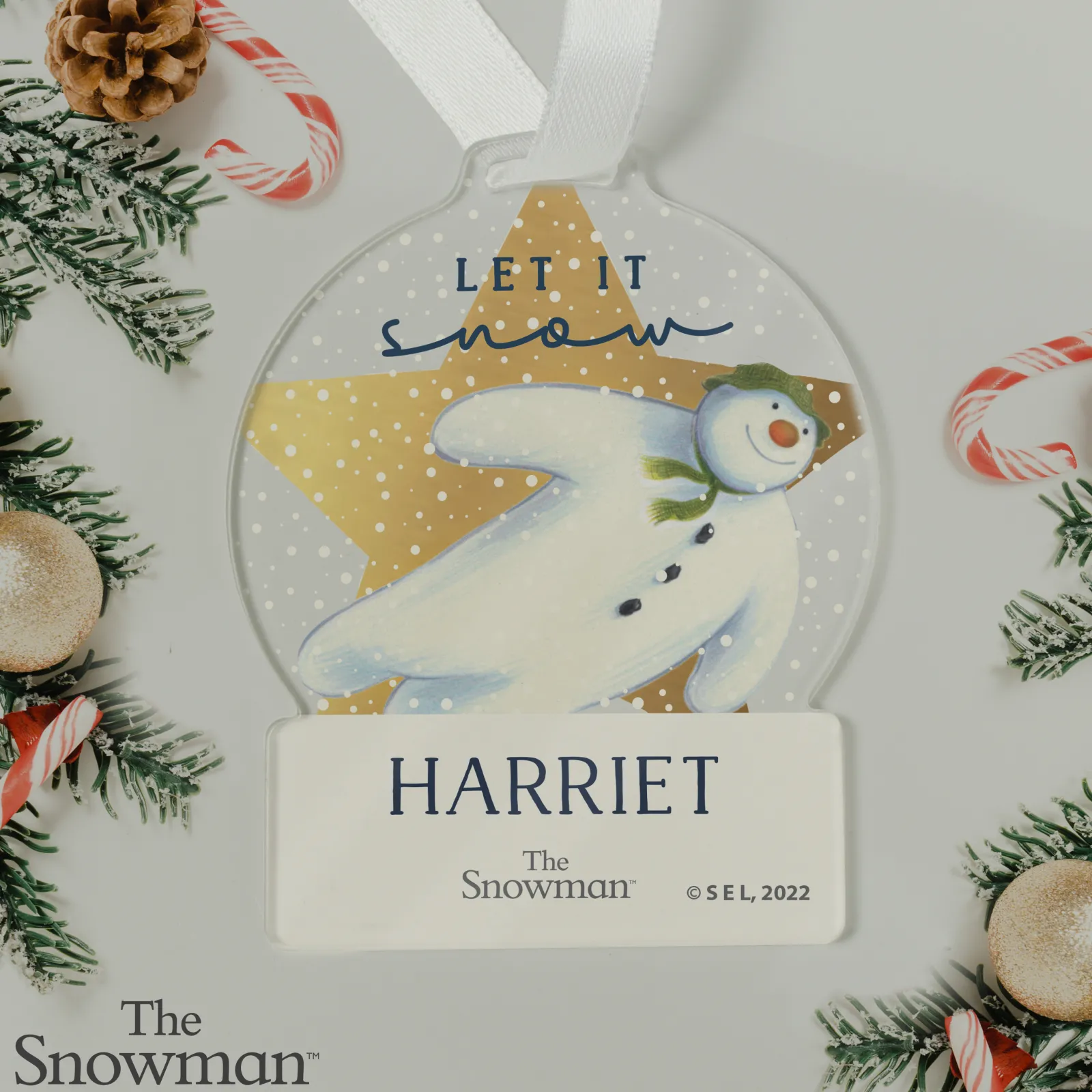 Kids Card Factory Personalised The Snowman Acrylic Decoration