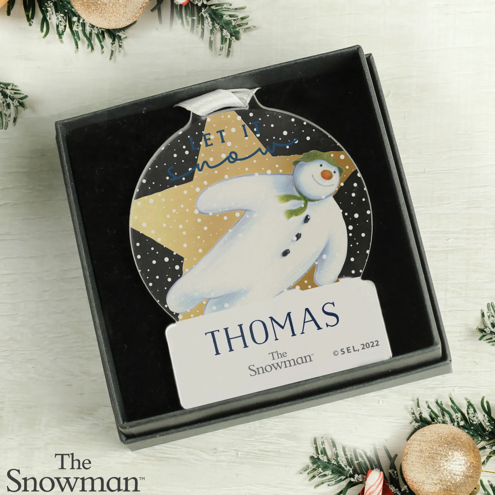 Kids Card Factory Personalised The Snowman Acrylic Decoration