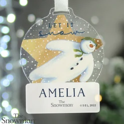 Kids Card Factory Personalised The Snowman Acrylic Decoration