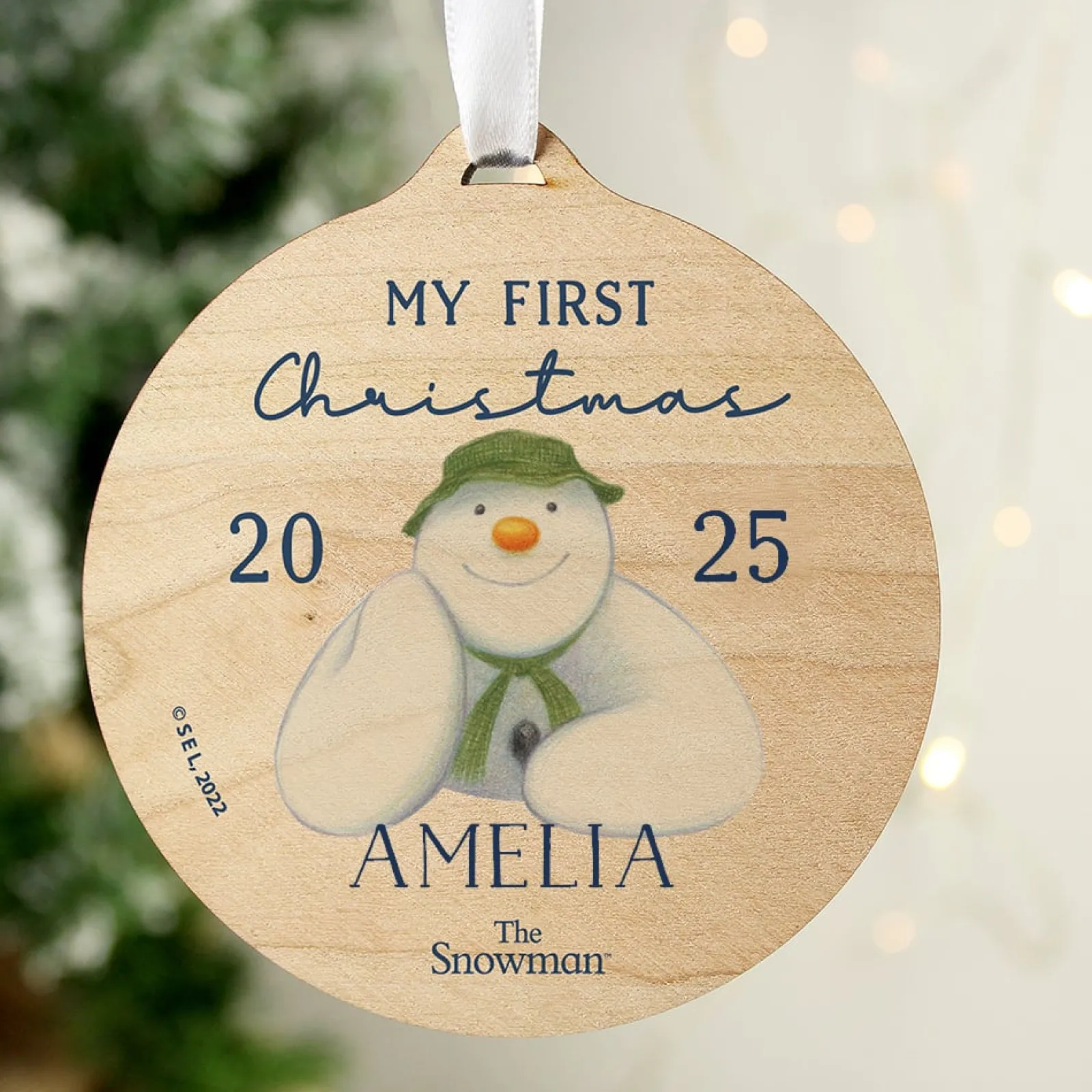 Online Personalised The Snowman My First Christmas Wooden Decoration Kids Personalised Jewellery And Keepsakes|Jewellery & Keepsakes