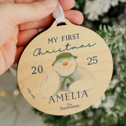 Online Personalised The Snowman My First Christmas Wooden Decoration Kids Personalised Jewellery And Keepsakes|Jewellery & Keepsakes